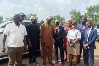 Honourable Commissioner for Environment and Natural Resources, Honourable Ademola Aderinto, accompanied by key members of the ministry’s Leading the inspection teammanagement.