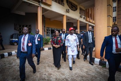 Picture showing Governor Charles Soludo of Anambra state during an I scheduled inspection visit to the state Secretariat complex in Awka the state capital on Thursday. Click to teach Gmail this conversation is important
