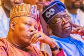Shettima and Tinubu paying rapt attention