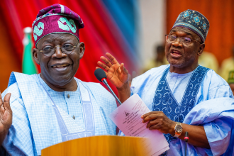 A collage of President Tinubu and Senator Echocho