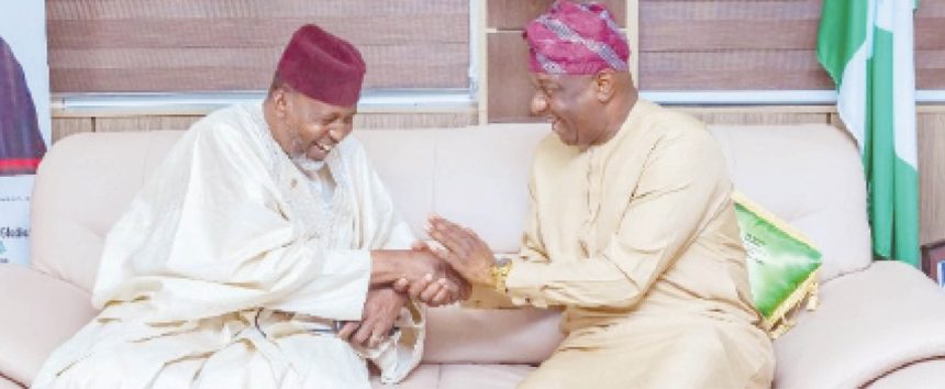 From left, Secretary to the Sokoto State Government (SSG), Honourable Mohammad Bello Sifawa, and the Minister of Aviation and Aerospace Development, Festus Kankuro, when the minister received a high-powered delegation from the Sokoto State Government ahead of August 18 commencement of operations by Caliphate Airlines, a new commercial carrier backed by the State.
