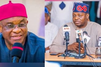 National Chairman of the ADC, David Mark and his APC counterpart, Nentawe Yilwatda