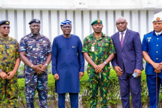 Lagos State Governor, Babajide Sanwo-Olu, on Tuesday met with security chiefs in the state to review security operations