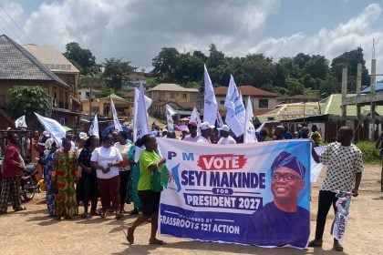 Chieftains and supporters of the Allied Peoples Movement (APM) in Ekiti State