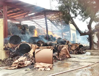 12-hour inferno razes Sumal packaging company in Ibadan (See video)