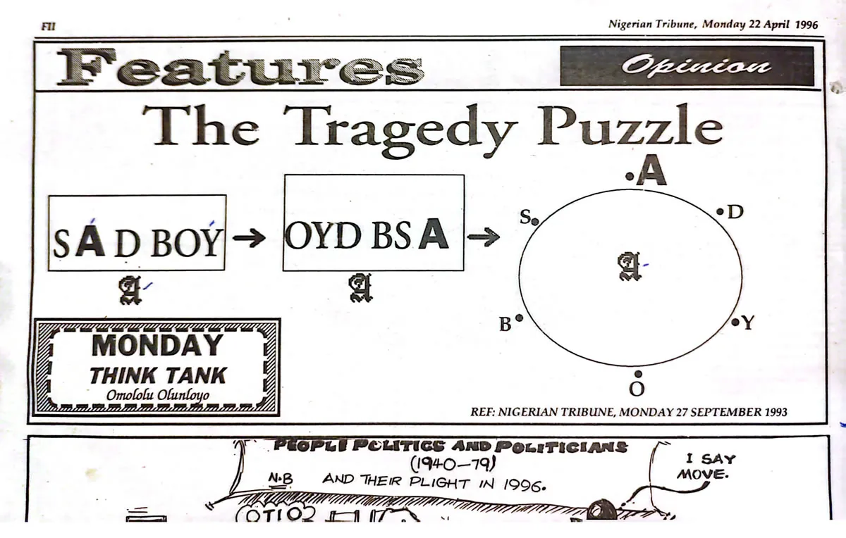 Olunloyo Tragedy Puzzle, Abacha, Abiola, olunloyo, Diya,
