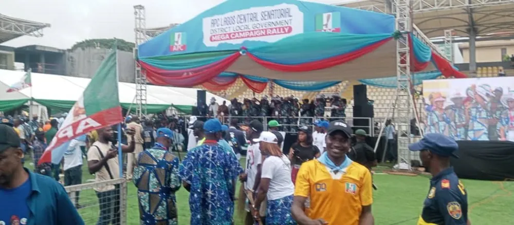 Labour Party members at Lagos APC ,mega rally